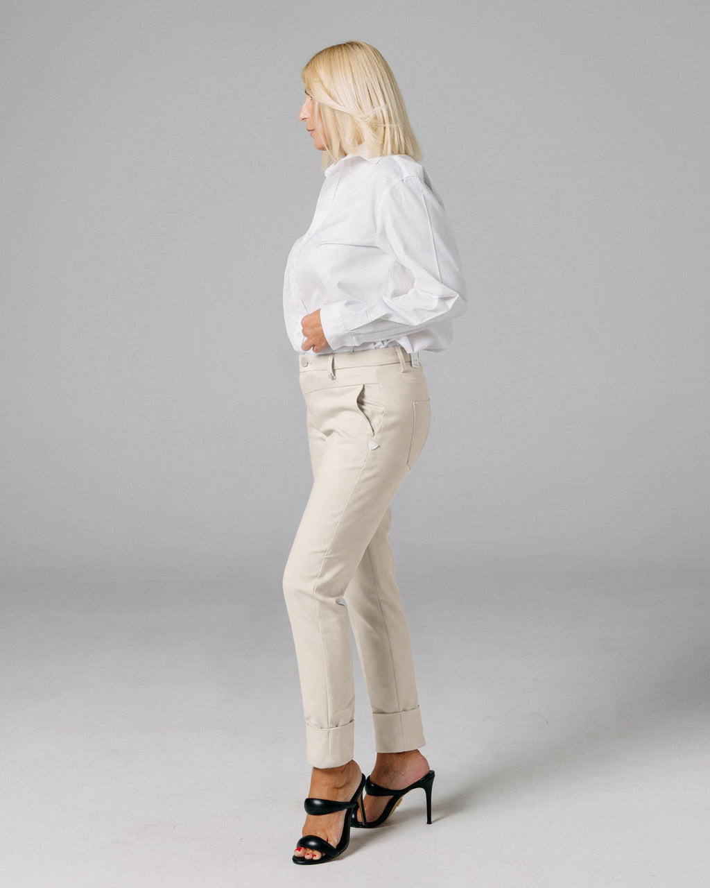Sand Ankle Chino Trousers | The Lola