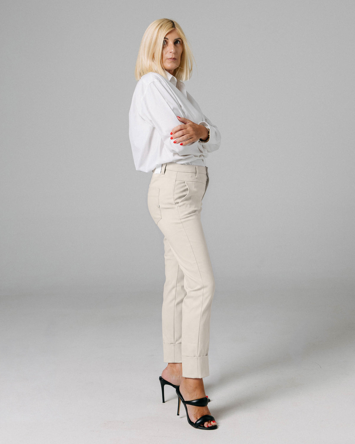 Sand Ankle Chino Trousers | The Lola