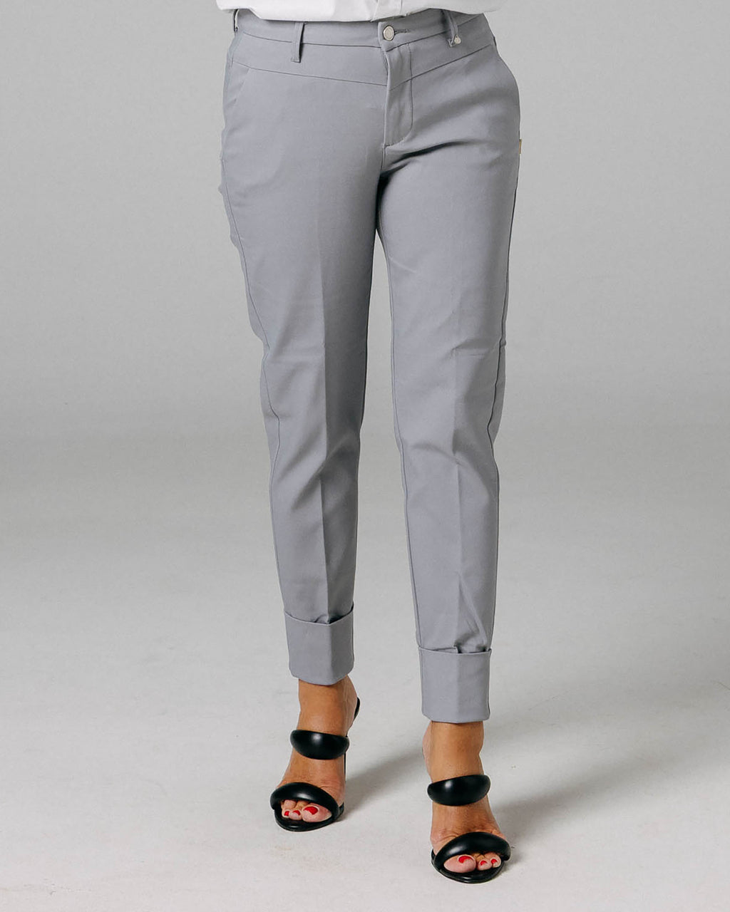 Dark Grey Ankle Chino Trousers | The Lola