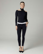 Black & White Stripe Skinny Trousers | The Bonita