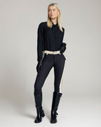 Black & Creme Stripe Skinny Trousers | The Bonita