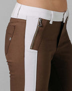 Coffee & White Stripe Skinny Trousers | The Bonita
