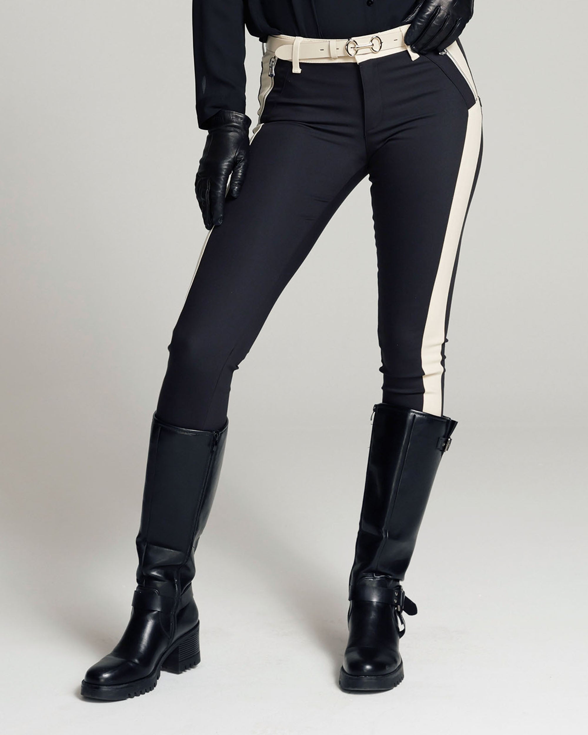 Black & Creme Stripe Skinny Trousers | The Bonita Zweitbild