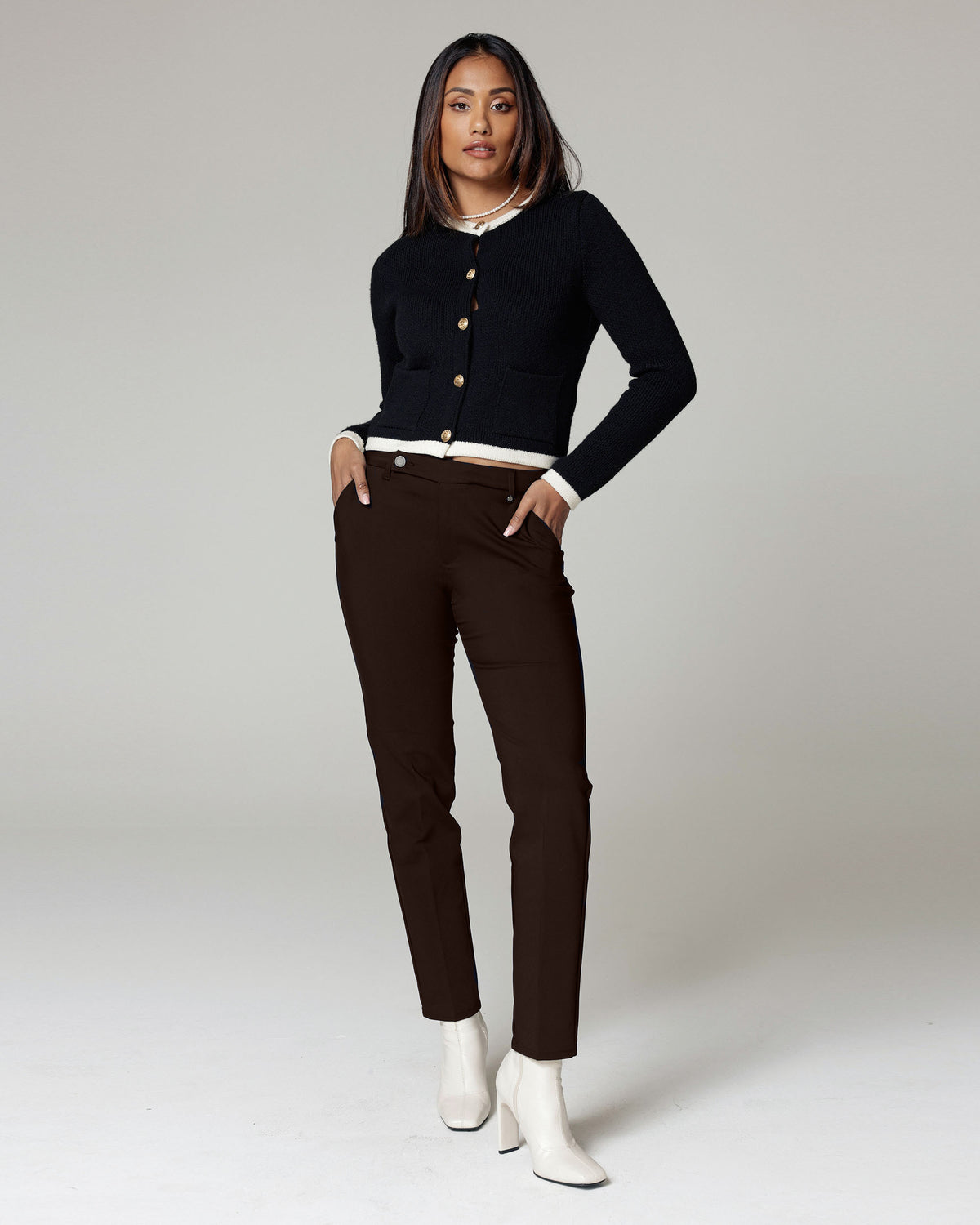 Dark Chocolate Brown Chino Trousers | The Latina Hauptbild