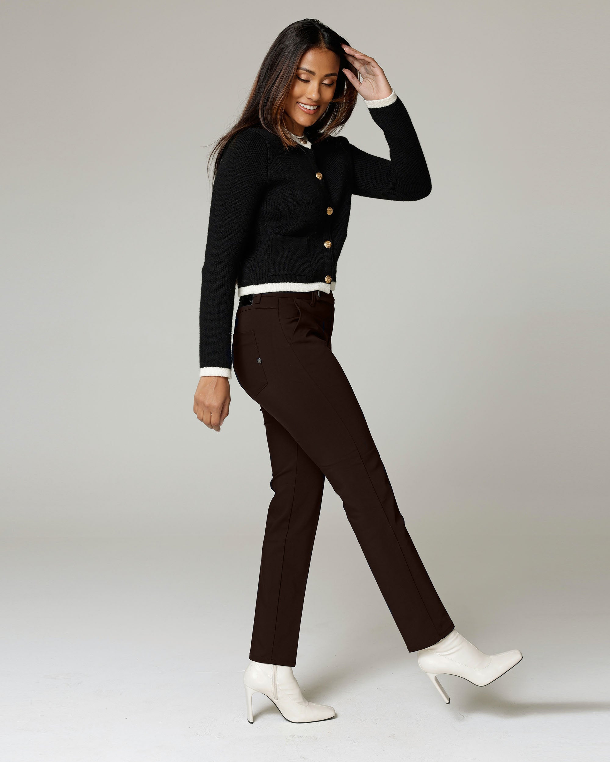 Dark Chocolate Brown Chino Trousers | The Latina Zweitbild