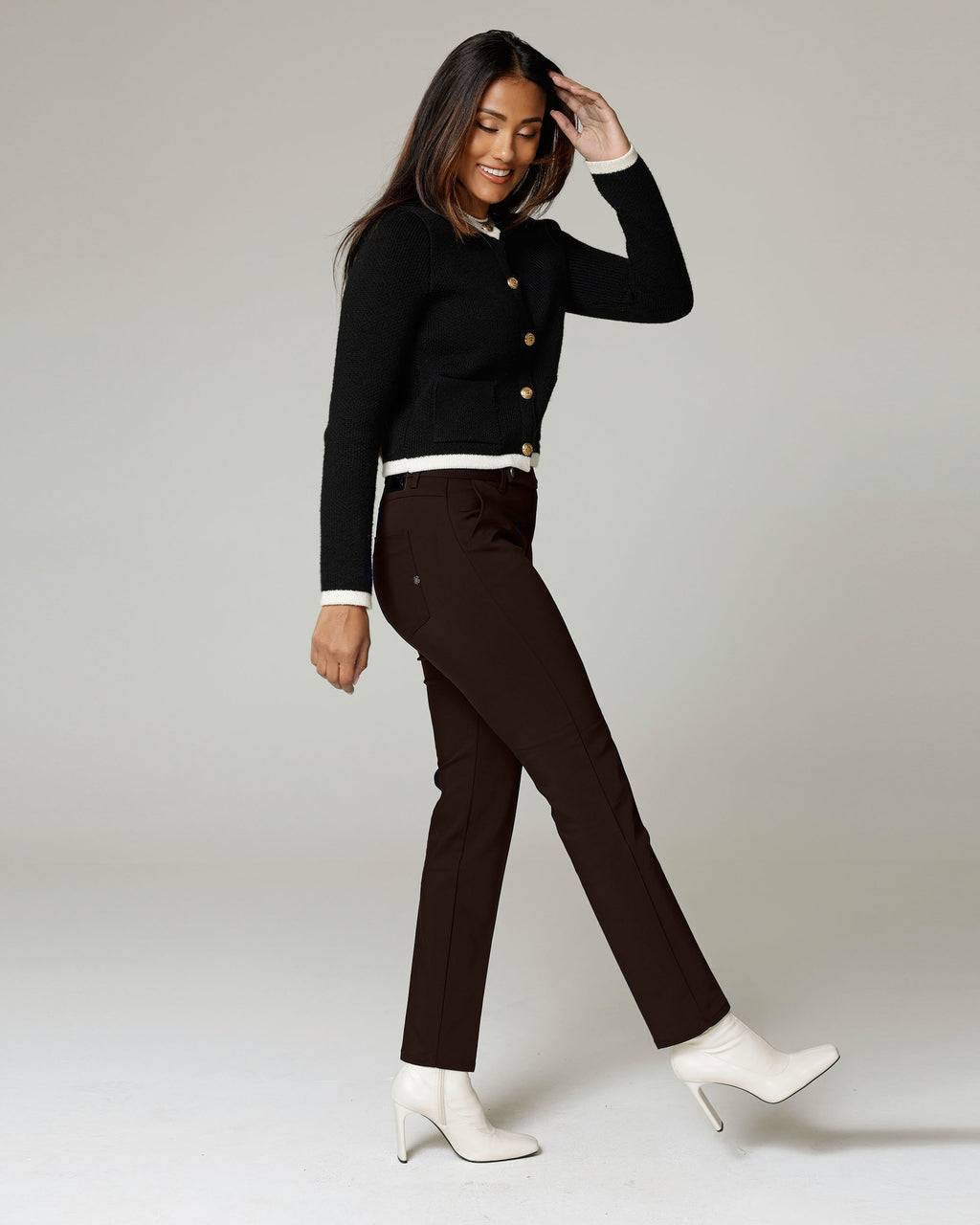 Dark Chocolate Brown Chino Trousers | The Latina