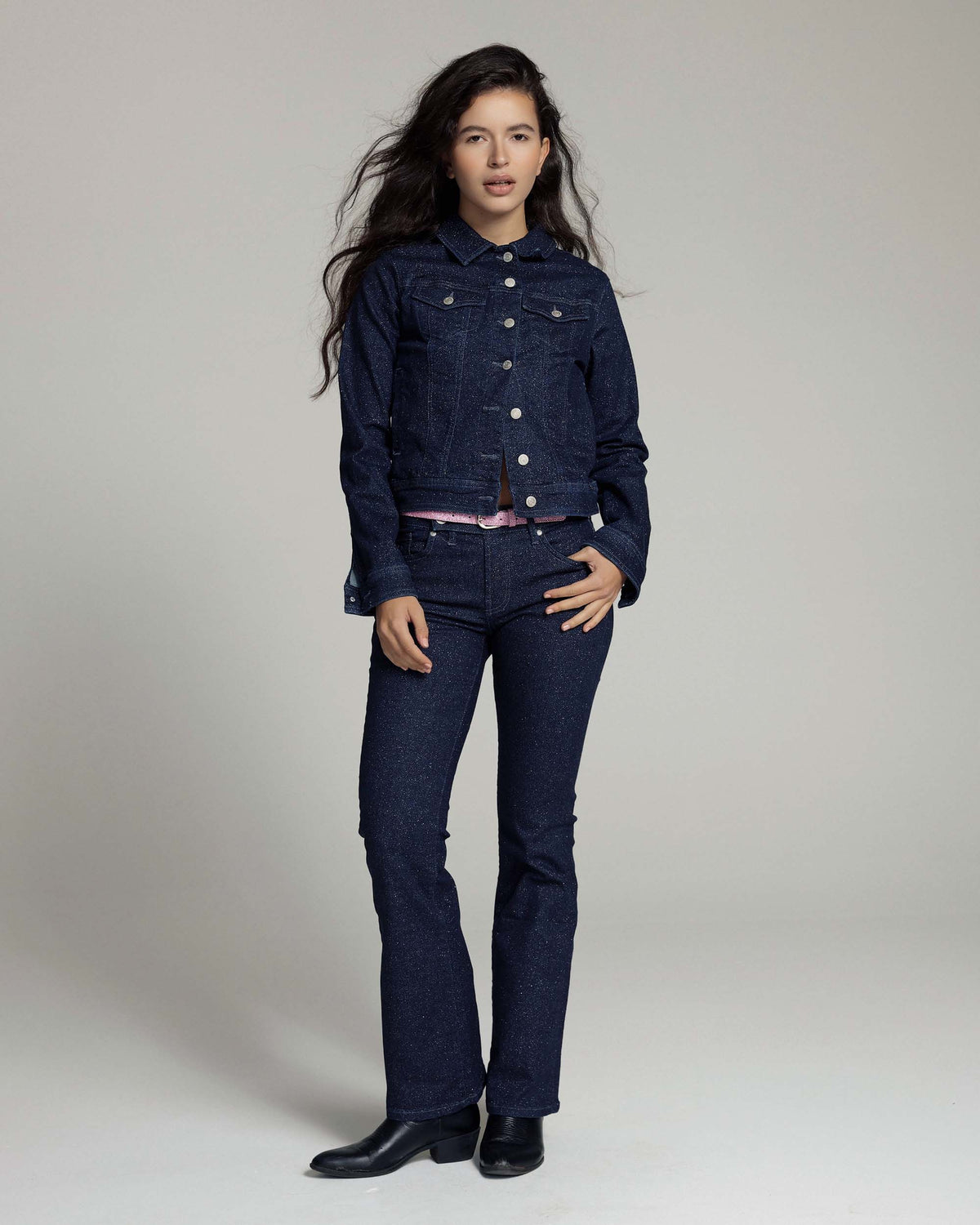 Shiny Indigo Denim Jacket | The Judy Hauptbild