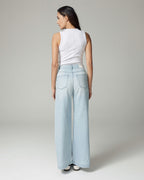Gebleichte Blaue Wide-Leg High-Rise Jeans | The Diba
