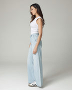 Gebleichte Blaue Wide-Leg High-Rise Jeans | The Diba