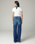 Super Vintage Mittelblaue Wide-Leg High-Rise Jeans | The Viola