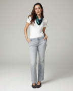 Graue Flare Mid-Rise Jeans | The Luna