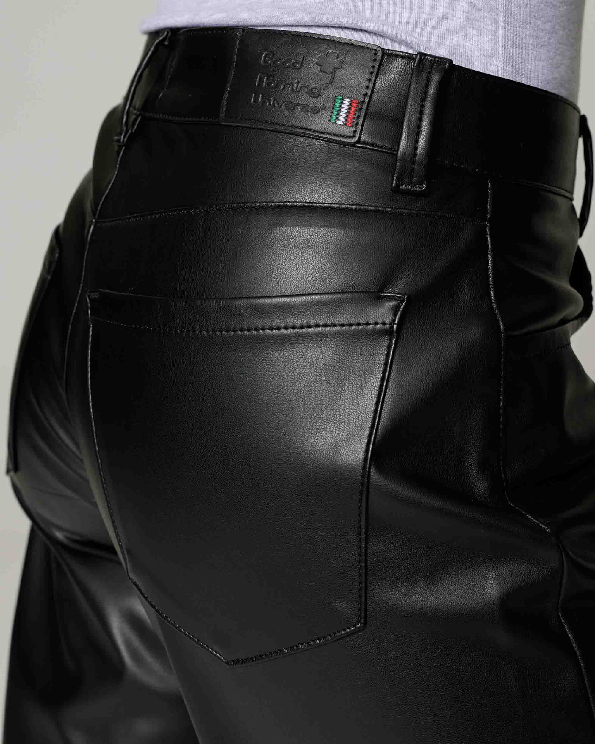 Black Faux Leather Wide-Leg | The Aida