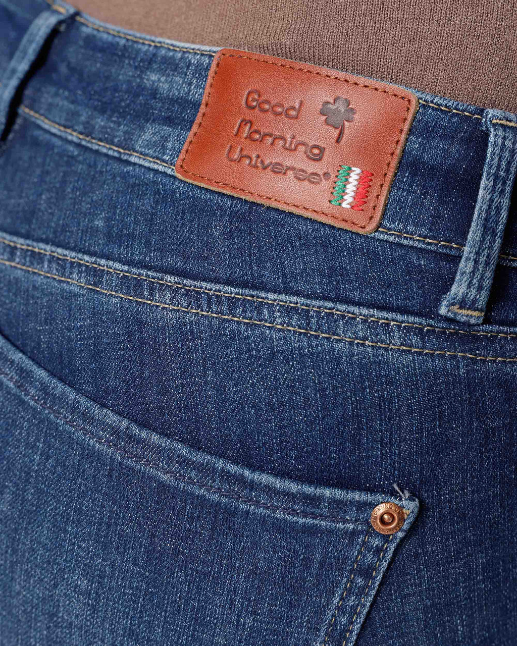 Mid Blue Flared Jeans | The Belly