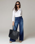 Dark Blue Wide-Leg Jeans | The Diba