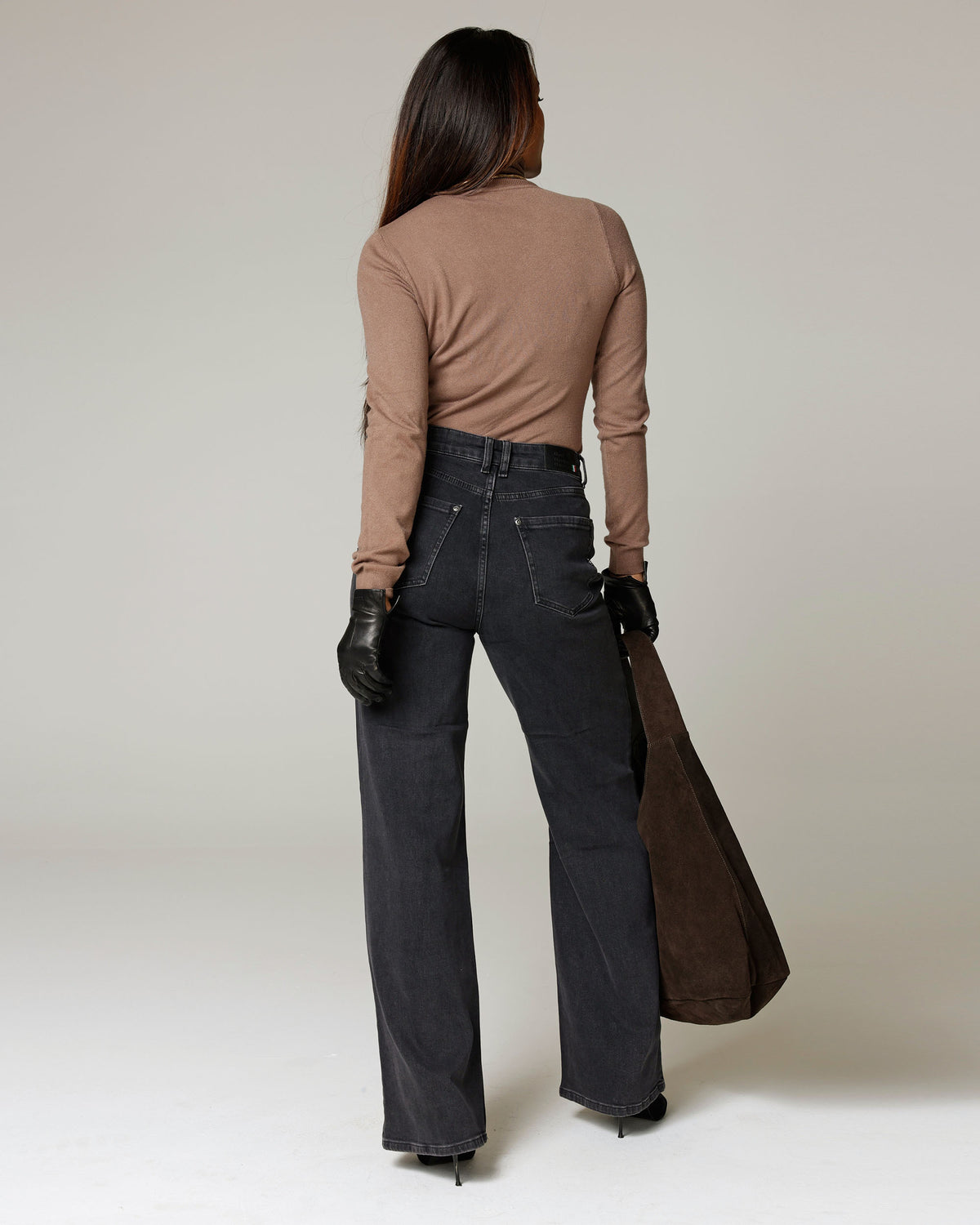 Black Wide-Leg Jeans, The Etna, back view
