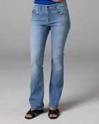Medium Blue Light Wash Bootcut Jeans | The Belinda