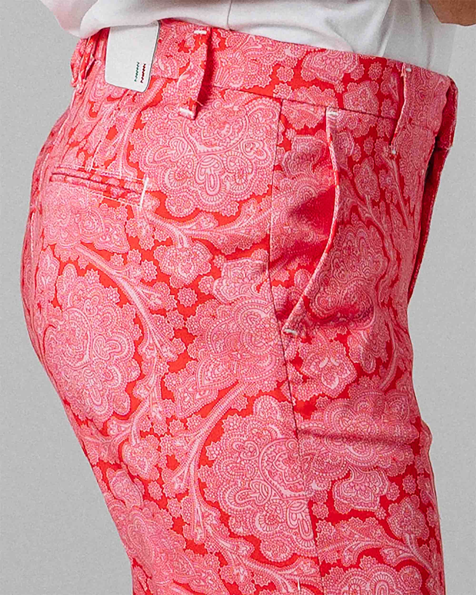 The Dolce | Pink Printed Flare Trousers