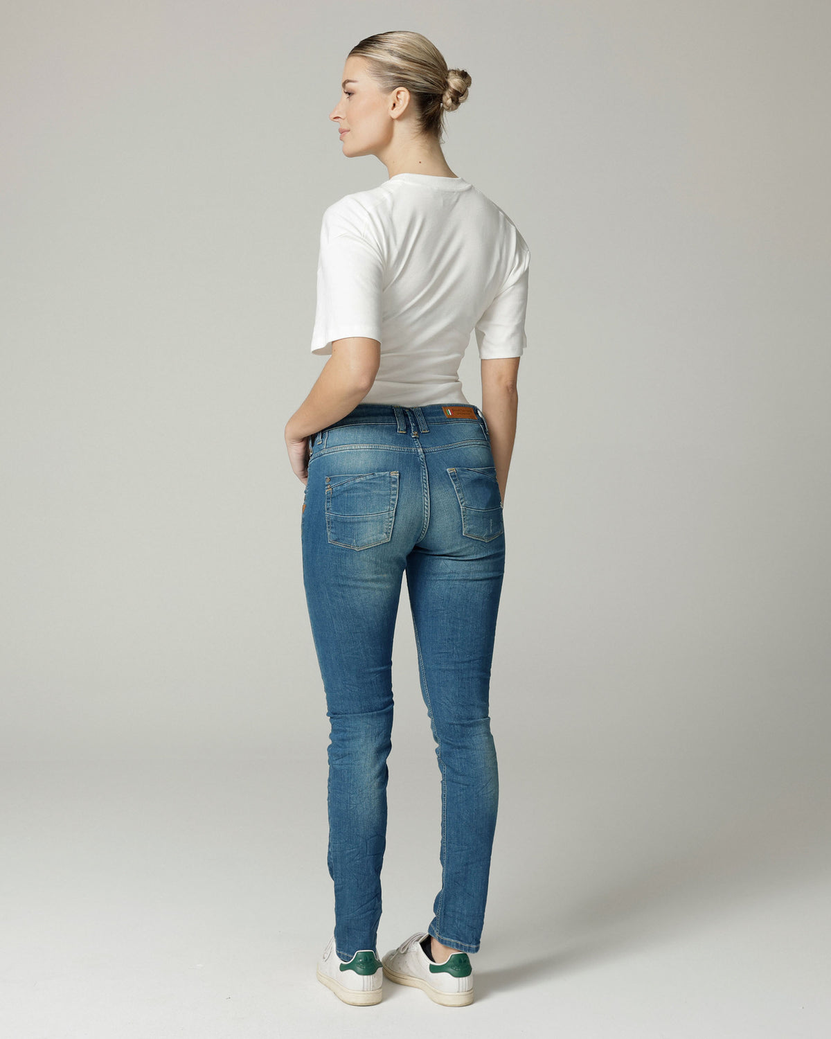 Light Mid Blue Vintage Slim Jeans, The Nelly, back view