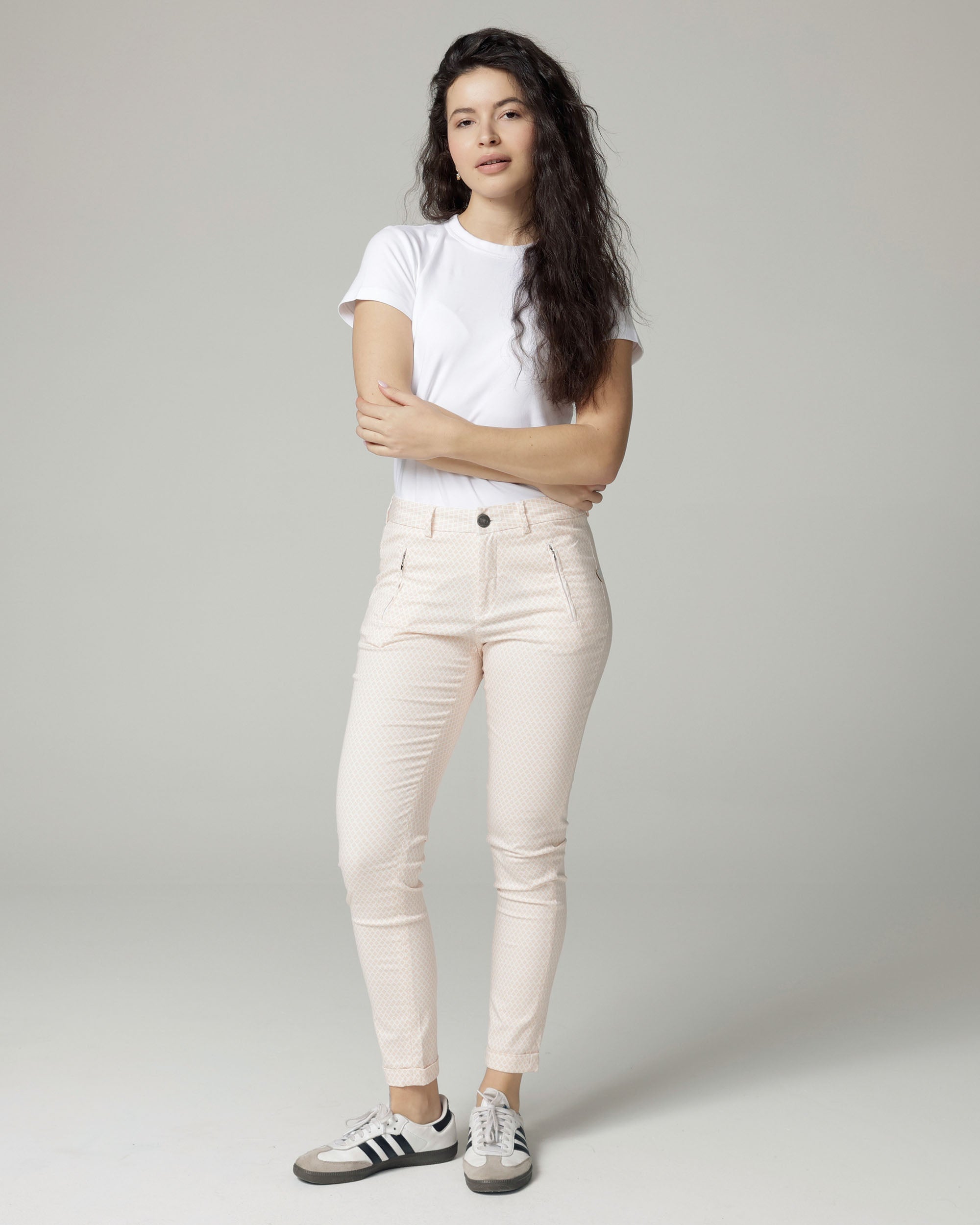 Ivory/Nude Printed Slim Pants | The Terry Hauptbild