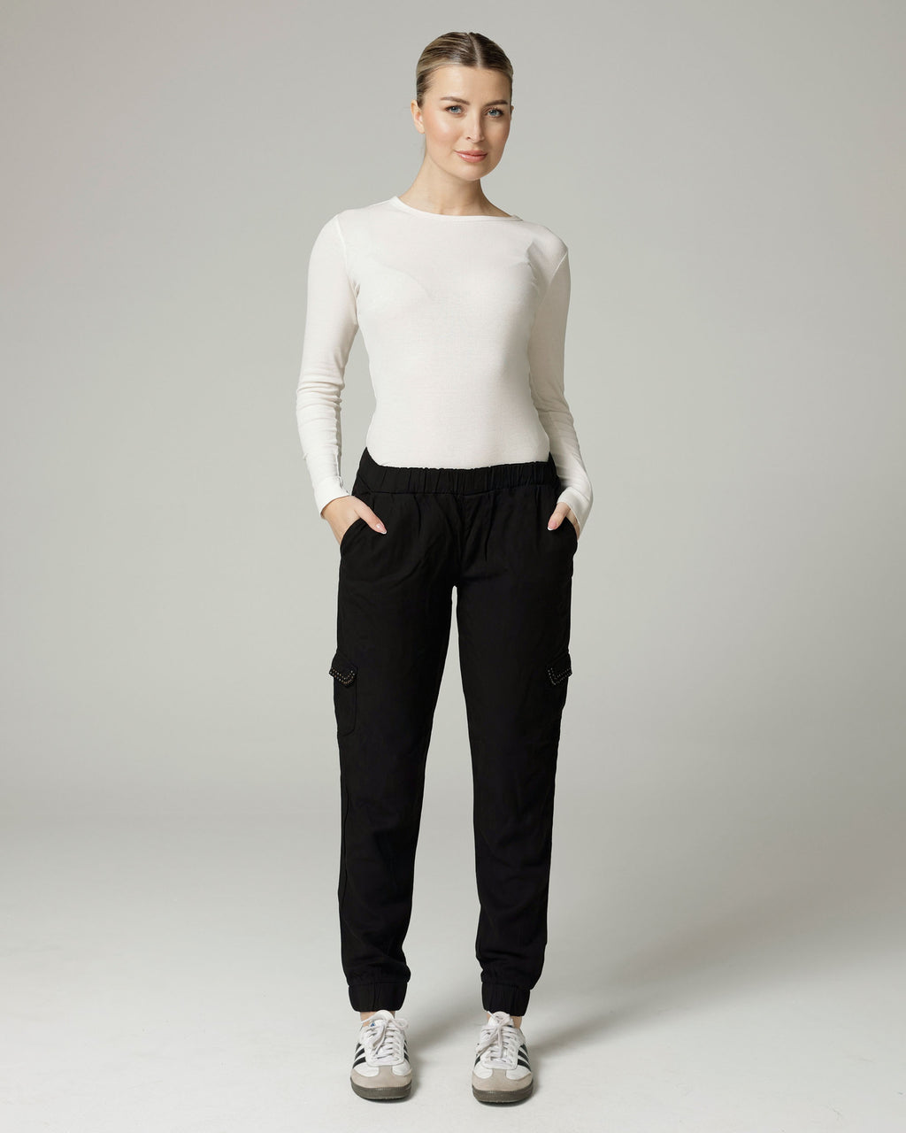Black Relaxed Cargo Pants | The Gigi