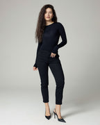 Schwarze Slim-Tapered Chinos | The Lea