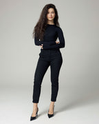 Schwarze Slim-Tapered Chinos | The Lea