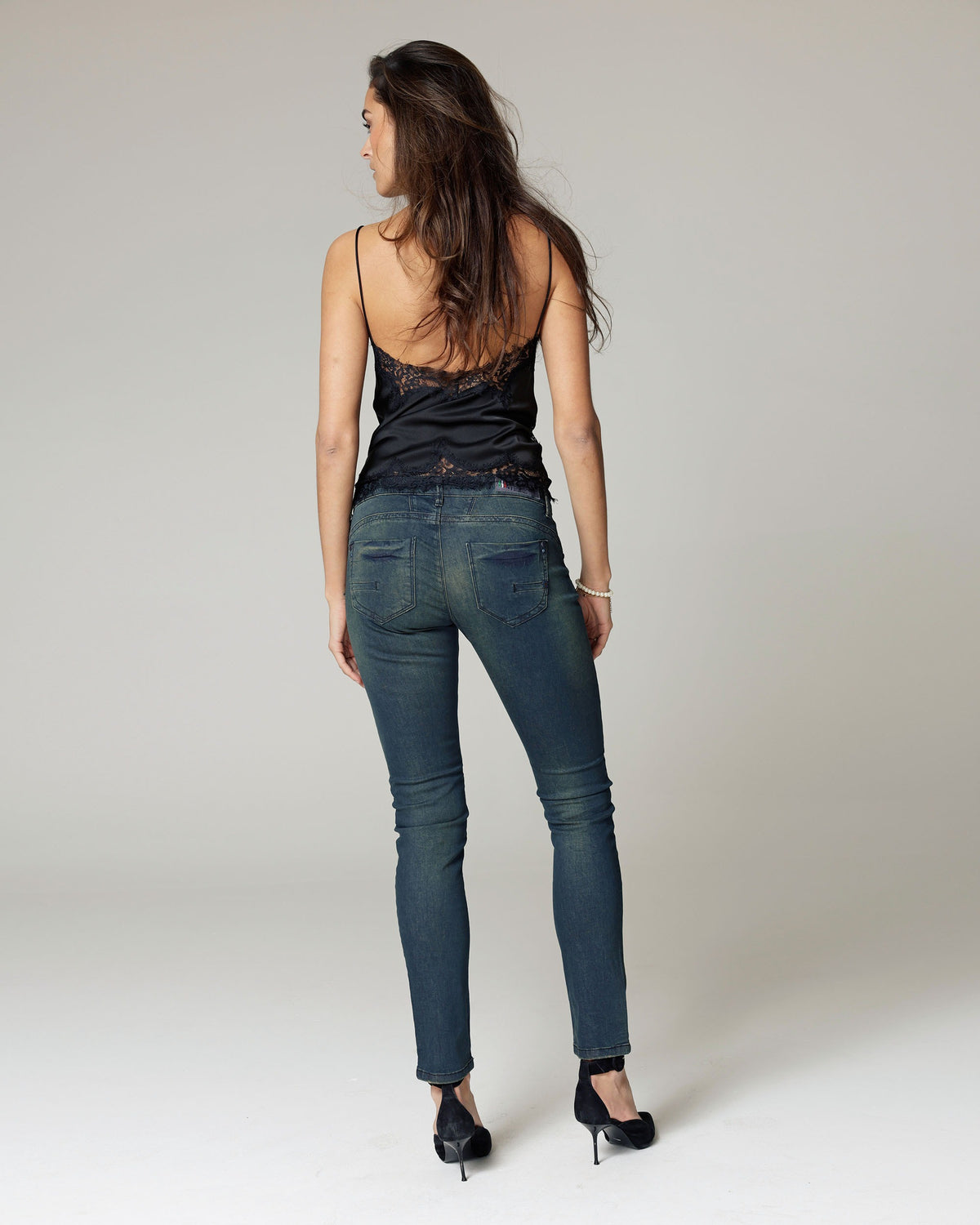 Dark Ocean Skinny Jeans, The Sun, back view